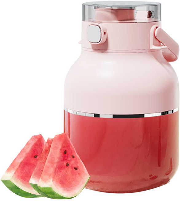 PYHO 무선 믹서기 1000ML 블랜더 충전형 수 있어 편리하고 미니 믹서기 강력 사무실이나 야외에서, 핑크