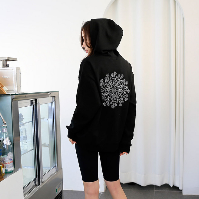 순이들 여성 꽃 자수 후드티 5부 레깅스 트레이닝세트
