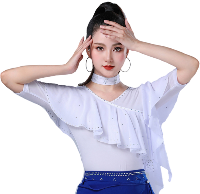 라인댄스복 스포츠댄스복 여자 상의 연습복 FGGH1225 Women's T-shirt 뉴타임즈