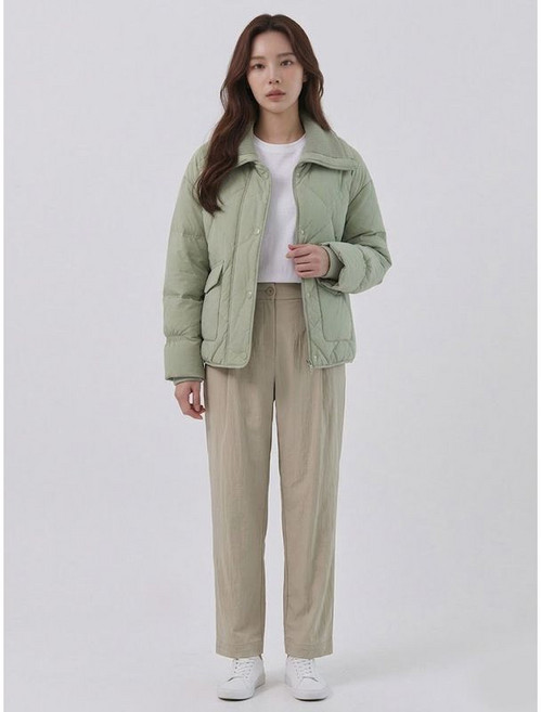 샤트렌 베이지 베이직 일자핏 데일리 밴딩 팬츠 HCBSPT105