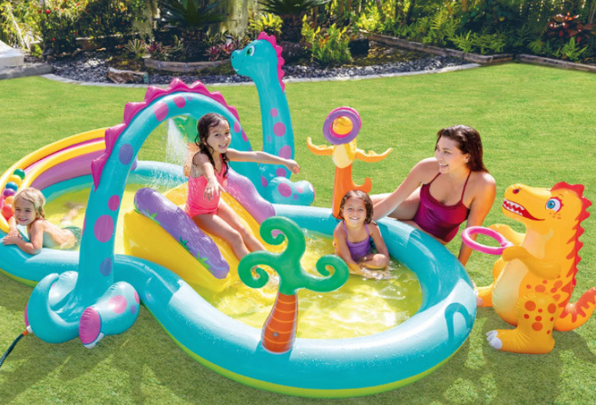인텍스 공룡나라 유아풀장 디노랜드 미끄럼틀 수영장 물놀이 추천 어린이 에어풀 여름 필수템, 인텍스 공룡나라풀장