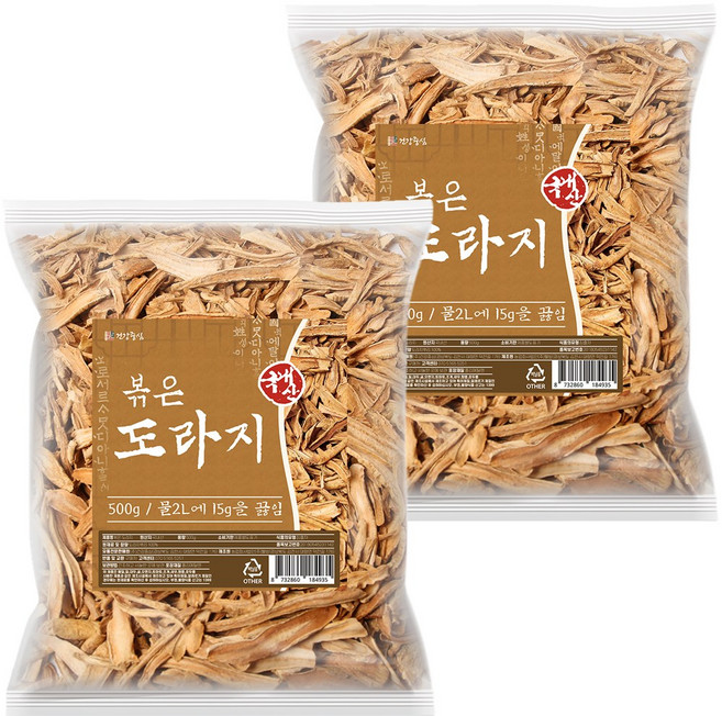 건강중심 국산 볶은 도라지 차, 2개, 500g