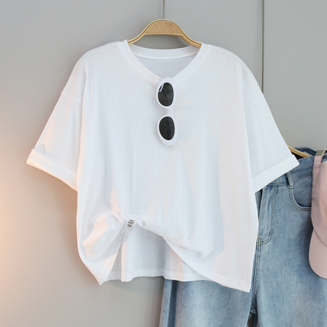 달콩 머시크롭반팔티셔츠 여성 빅사이즈 반팔 데일리룩 박스티 루즈핏