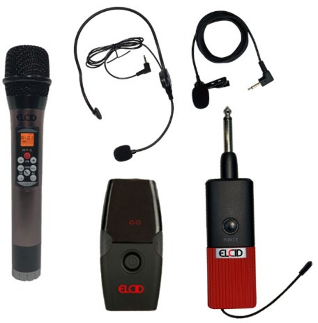 ELCID HS-DM50 2채널 무선 핸드+핀+헤드셋마이크 송수신기 시스템 (마이크2개 동시사용)