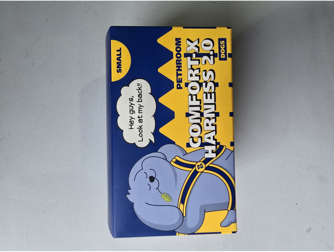 페스룸 반려견 컴포트 X 하네스 2, 옐로우 + 블루, 1개