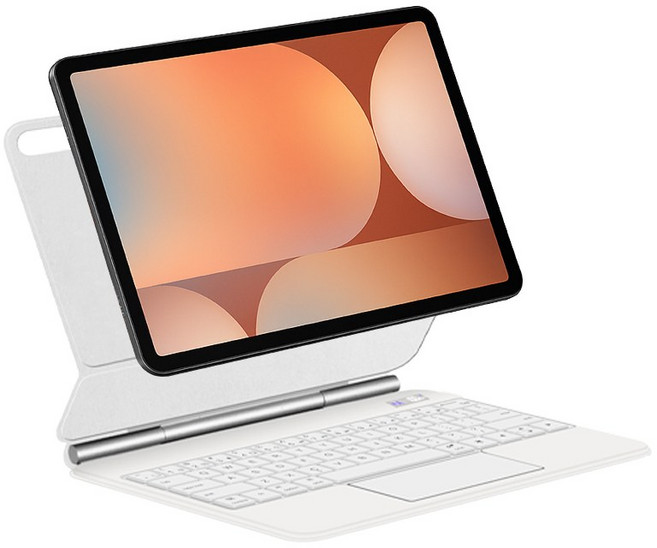 갤럭시탭 S11 호환 매직 블루투스 키보드 케이스 S10lite S10FE S9FE S9/8/7 11 10.9 공용 한국어, 화이트, 1개