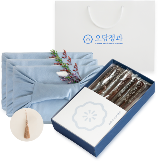 도라지정과 한과 선물세트(고급보자기+노리개포함) 오담정과 상견례 답례품 부모님선물, 500g, 3박스
