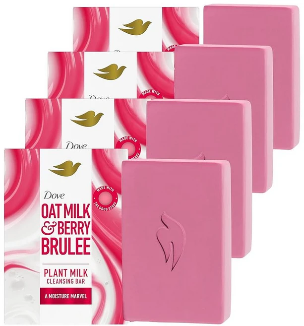 Dove 비누 어 모이스처 마블 Dove Plant Milk Cleansing Bar Soap Oat Milk & Berry Brulee Moisture, 1g - 쿠팡
