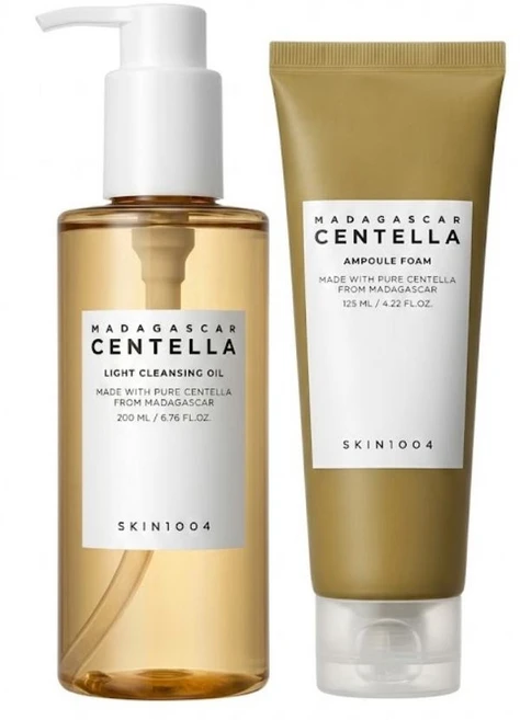 스킨1004 마다가스카르 센텔라 더블 클렌징 듀오 오일 200ml + 앰플 폼 125ml - 쿠팡