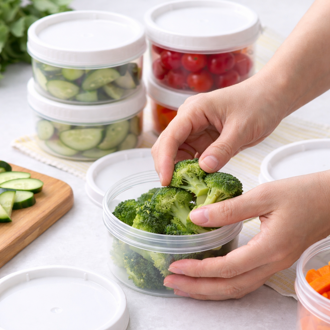 사이드비 국산 소분 밀폐용기 점보락 반찬통 결착식 보관용기 전자렌지용 플라스틱용기, 중형 1사이즈, 1개