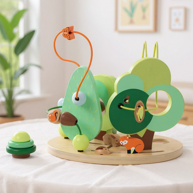 클래식월드 포레스트 원목 롤러코스터 돌 선물 유아 아기 장난감 소근육 발달 놀이 교구, 클래식월드 포레스트롤러코스터