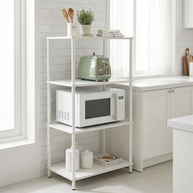 안리브 렌지대 다용도 수납장, 4단, 화이트