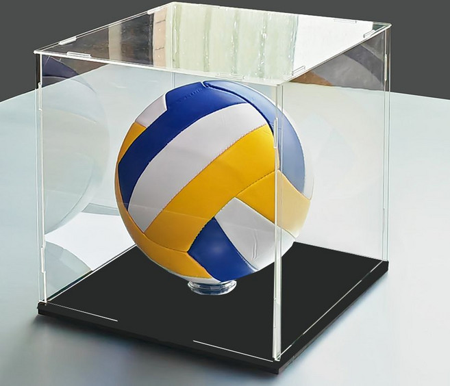 싸인볼 아크릴 케이스 축구공 수집 바닥공 검정 투명 제외 농구공 기념볼 보관함, 블랙 베이스, 1개