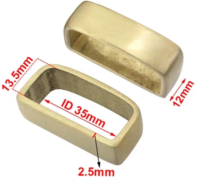 황동 벨트 키퍼 디링 스트랩 루프 링 버클 부품 가죽 공예 가방 35mm 40mm 2 개, [02] ID 40mm