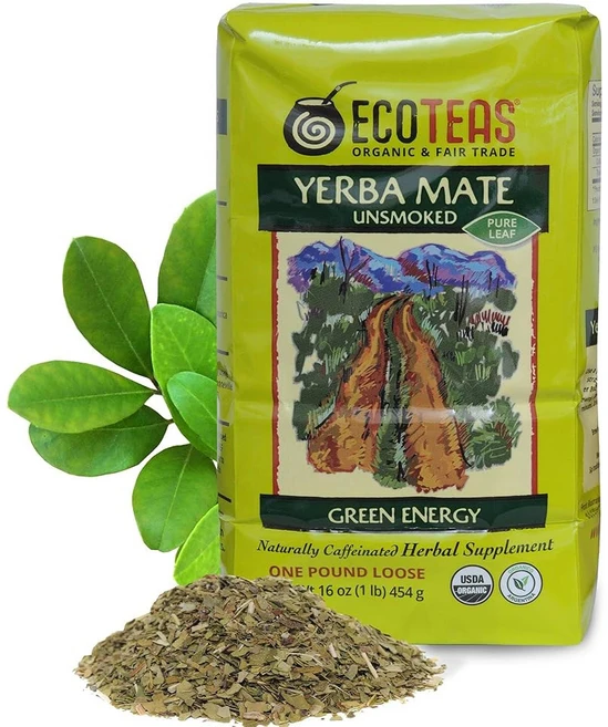 에코타스 유기농 예르바 메이트 루즈 리프 티 - 천연 에너지 & 디톡스 | 커피 대안 코셔 비유전자제품 글루텐 프리 아르헨티나산 훈제 순수 잎 1파운드(1팩), 1 Pound (Pack of 1), 454g, 1개 - 쿠팡