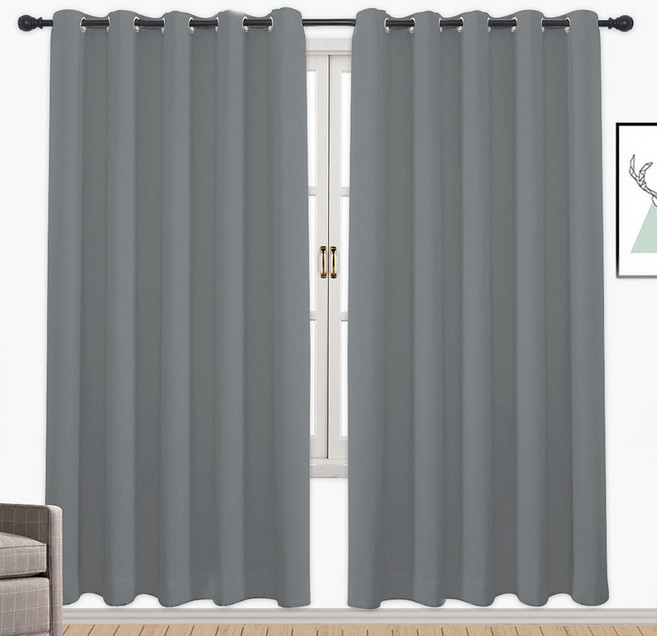 제임스마켓 미드나잇 아일릿 암막커튼 그레이 2p 방풍커튼