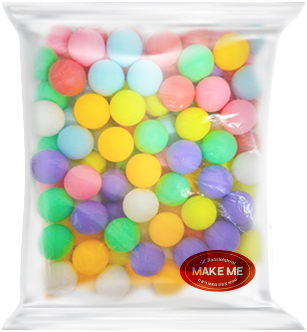 [메잌미] 대용량 무지 탁구공, 칼라혼합, 1개, 100개입