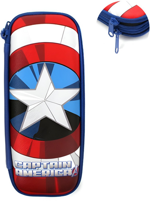 캡틴 방패 EVA 필통 어린이 남아 아동 캐릭터 연필케이스, 1개, 혼합 색상