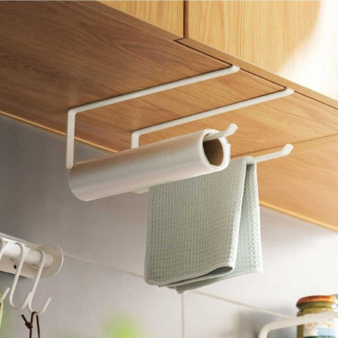 다온뷰 주방 선반 키친타올 걸이, 흰색, 2개