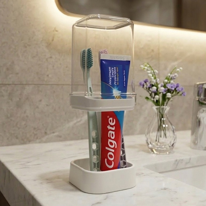 바인느 클린 PRO 3.0 스탠드 칫솔거치대 양치컵 세트, 비비드블랙, 1개