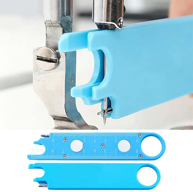 루이 내구성 실 꿰는 공구 확대경 + 눈금자 정밀 가이드 자석 수납 공방/가정/재봉틀, 푸른 색, 1개