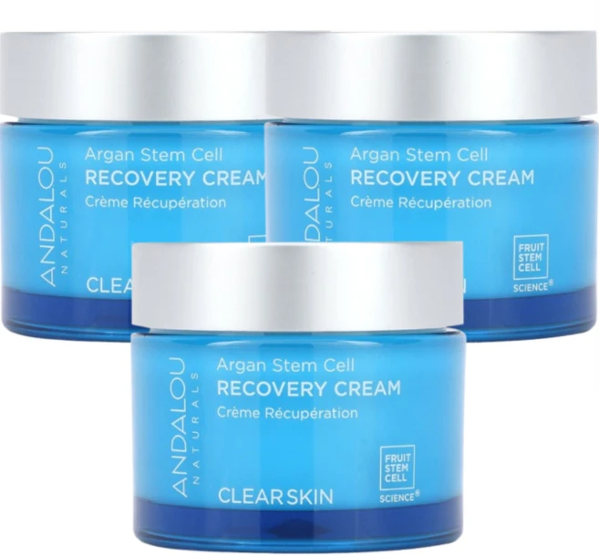 2+1 안달로우 내추럴스 아르간 줄기세포 리커버리 피부 재생 크림 알로에베라 피지 흡수 50ml, 3개 - 쿠팡