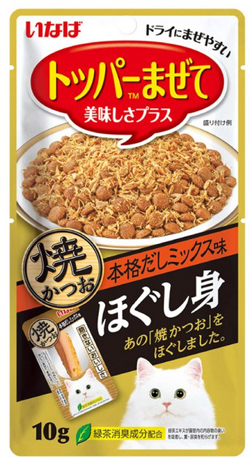 이나바 챠오 토퍼 후레이크 사료토핑 고양이간식 유통기한 26년 05월, 1개, 10g, QSC-165 구운가다랑어 가다랑어포육수 믹스