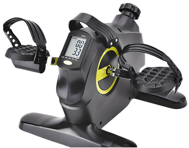 迷你腳踏車 阻力計數款 可正反轉 安全防滑 LED顯示螢幕, 黑色