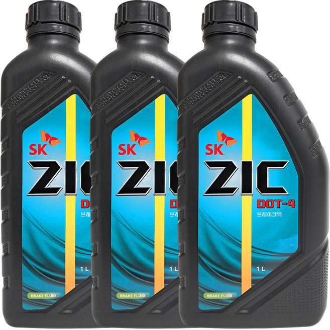 ZIC DOT-4 브레이크오일 1L, 3개