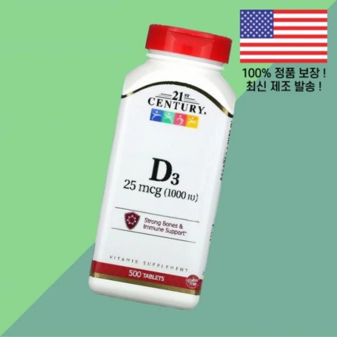 21센츄리 비타민D 비타민디3 콜레칼시페롤 25mcg 1000IU 500정 Vitamin 비타민D3 1000 IU 500 Tablets, 1 - 쿠팡