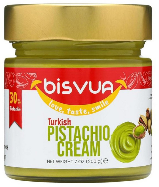 BISVUA 비스부아 프리미엄 피스타치오 크림 (30%) 두바이초콜렛 필링, 7개, 200g