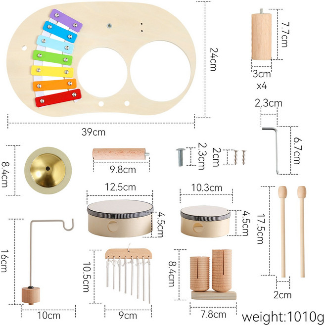 兒童早教培養音樂臺木質奧爾夫打擊樂器寶寶益智玩具興趣遊戲桌, 1個, 音樂臺:如圖