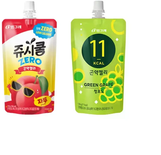 빙그레 곤약젤리130g 쥬시쿨제로 자두15개+곤약젤리 청포도15개