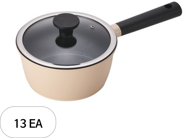 PN풍년 인덕션 마레 데이라이트 편수 냄비, 13개, 크림 옐로우, 18cm