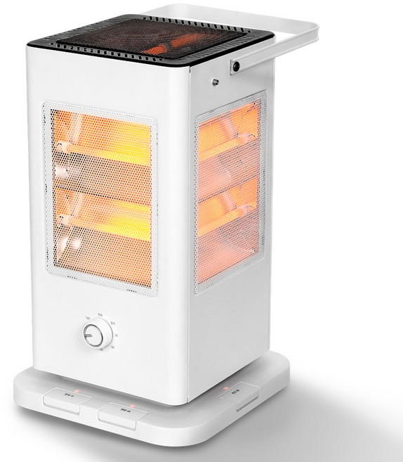 [초고효율 무소음] 리빙앤테크 오방난로 전기히터 가정용 사무실 난방기 스토브, 내추럴 화이트