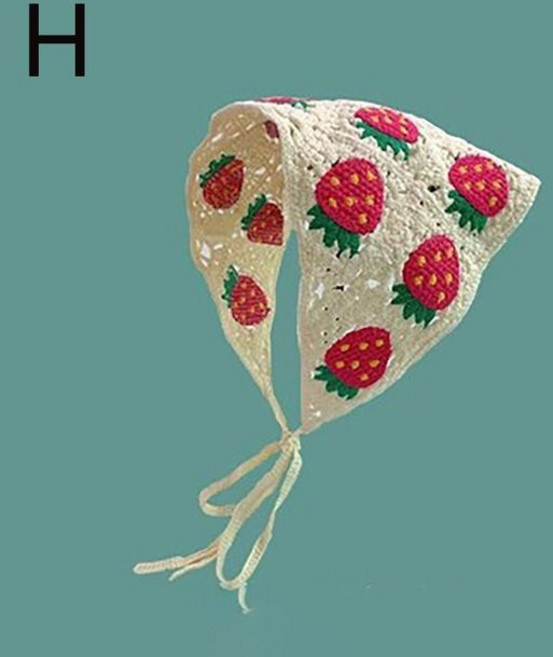 머리 끈 띠 헤어 집게 핀 고무줄 곱창 밴드 액세서리 프랑스 목가적인 스타일 삼각형 머리띠 수제 꽃 딸기 머리스카프 모자 니트 소녀 수건