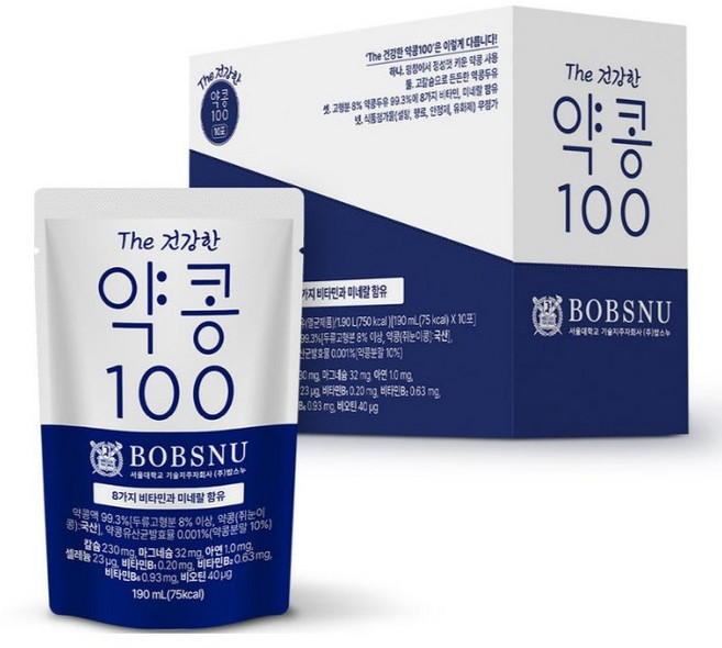 [홈쇼핑] 밥스누 The 건강한 약콩100 두유 10팩, 190ml, 3박스