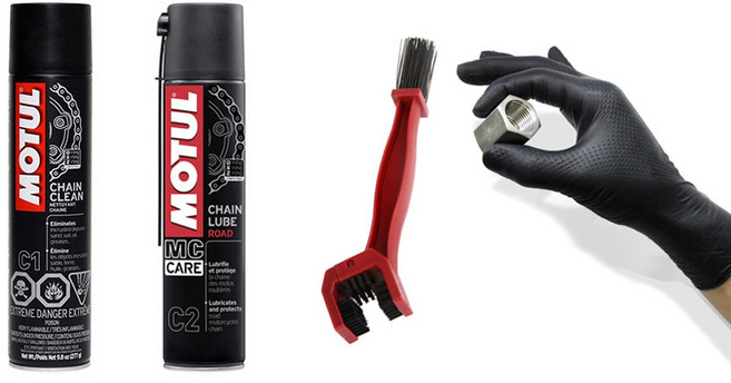 모튤 체인 클리너 + 루브C1 C2 /니트릴 글러브+솔 증정, 혼합색상, 모튤체인루브 클리너 키트