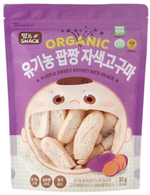 맘스스낵 유기농 팝짱 단호박, 30g, 4개