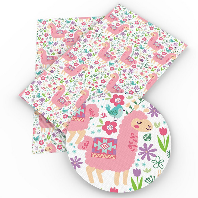 동물 팬더 기린 나태 인쇄 인조 가죽 시트 합성 원단 롤 DIY 귀걸이 머리 활 공예 프로젝트, 30x140cm, 1064861, 1개