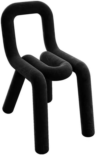 Aiiyya 파이프 컬러 패브릭 체어 모던 스툴 벤치 카페 화장대 거실 인테리어 디자인 의자, 체어 블랙, 1개