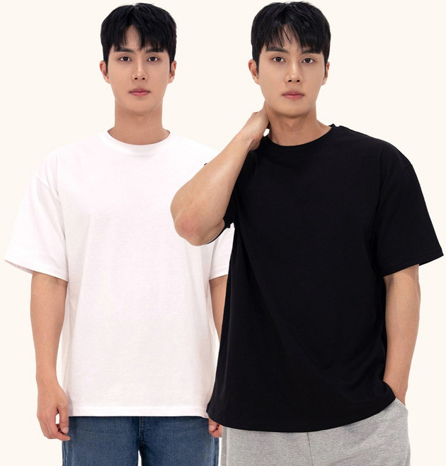 라틱 1+1 남자 반팔티 오버핏 기능성 매쉬 빅사이즈
