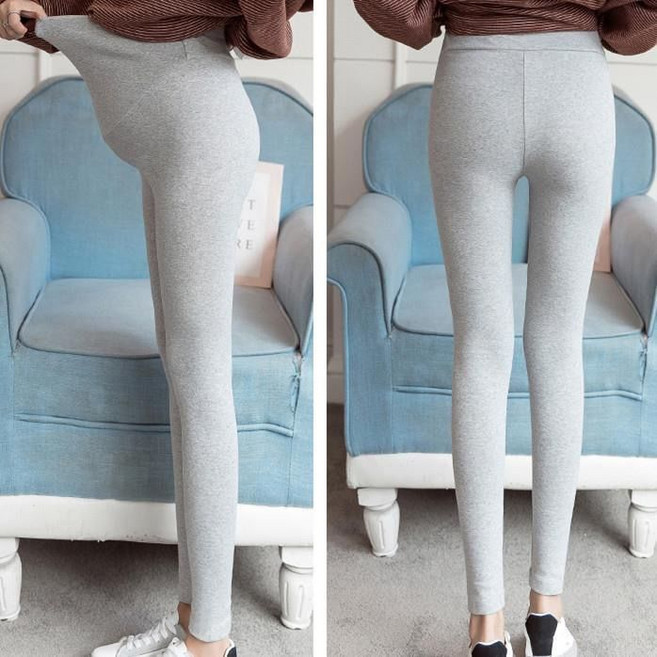 孕婦托腹調節褲 七分褲 長褲, 1個, 灰孕婦托腹加絨長褲【單條】L