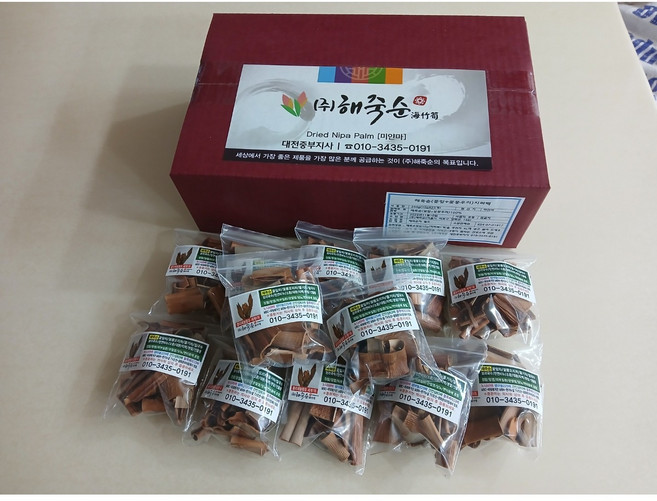 해죽순차를 끓여드시기 좋게 10G씩 지퍼백에 담았습니다. 25개 총250G, 1박스, 10g, 25개입