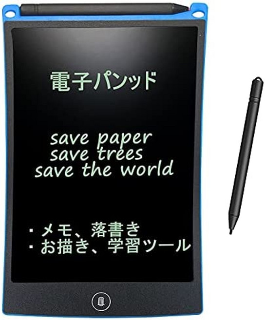 노트 커버 패드 hometec lcd 필기용 타블렛 전기노트북 문구류 전기패드 디지털지 8.5인치 일본 직배송, 푸른