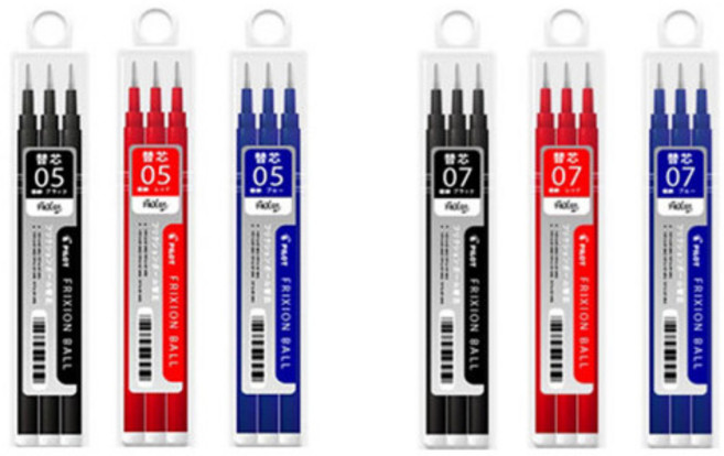 파이롯트 프릭션 볼 리필심 (3개입), 0.5mm 파랑