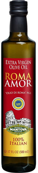 맨토바 로마 아모르 \"올리오 디 로마\" PGI 엑스트라 버진 올리브 오일 502.7ml17.5온스 1개 Ma
