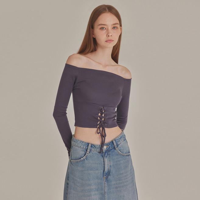 LACE UP CORSET OFF SHOULDER TOP_T426TP119(CG)