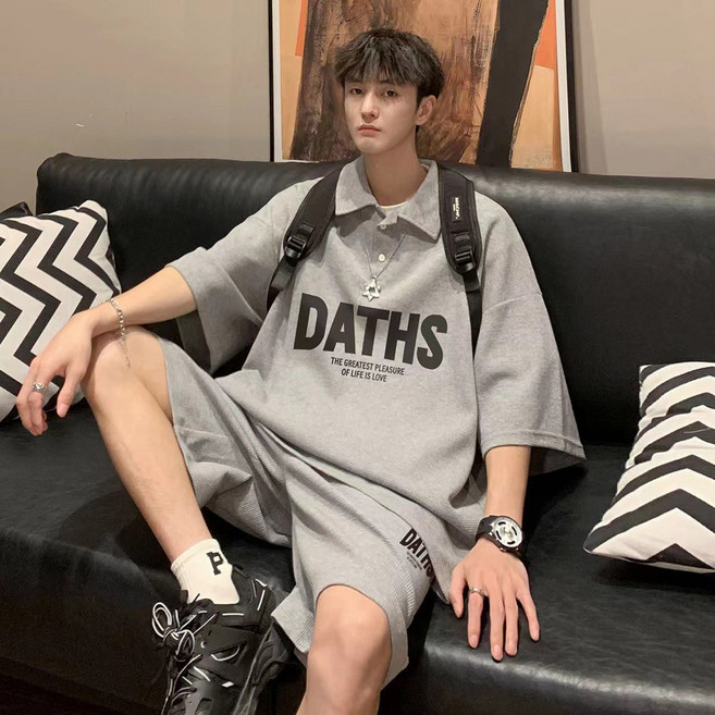휠렉스 남자 캐주얼 오버핏 반팔 반바지 상하세트 J126