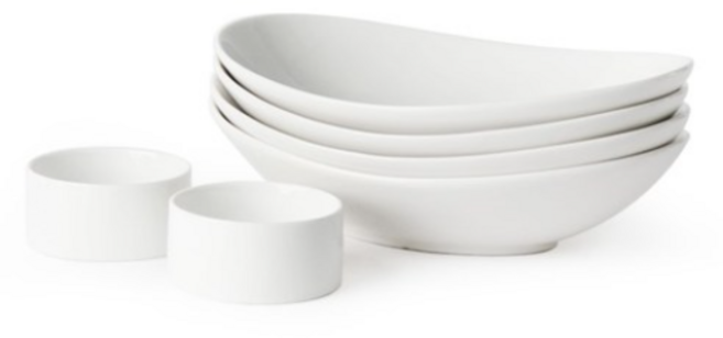 끌리메 크림화이트 식기 2종 세트, 3세트, 타원 파스타볼 4p + 래머킨 2
